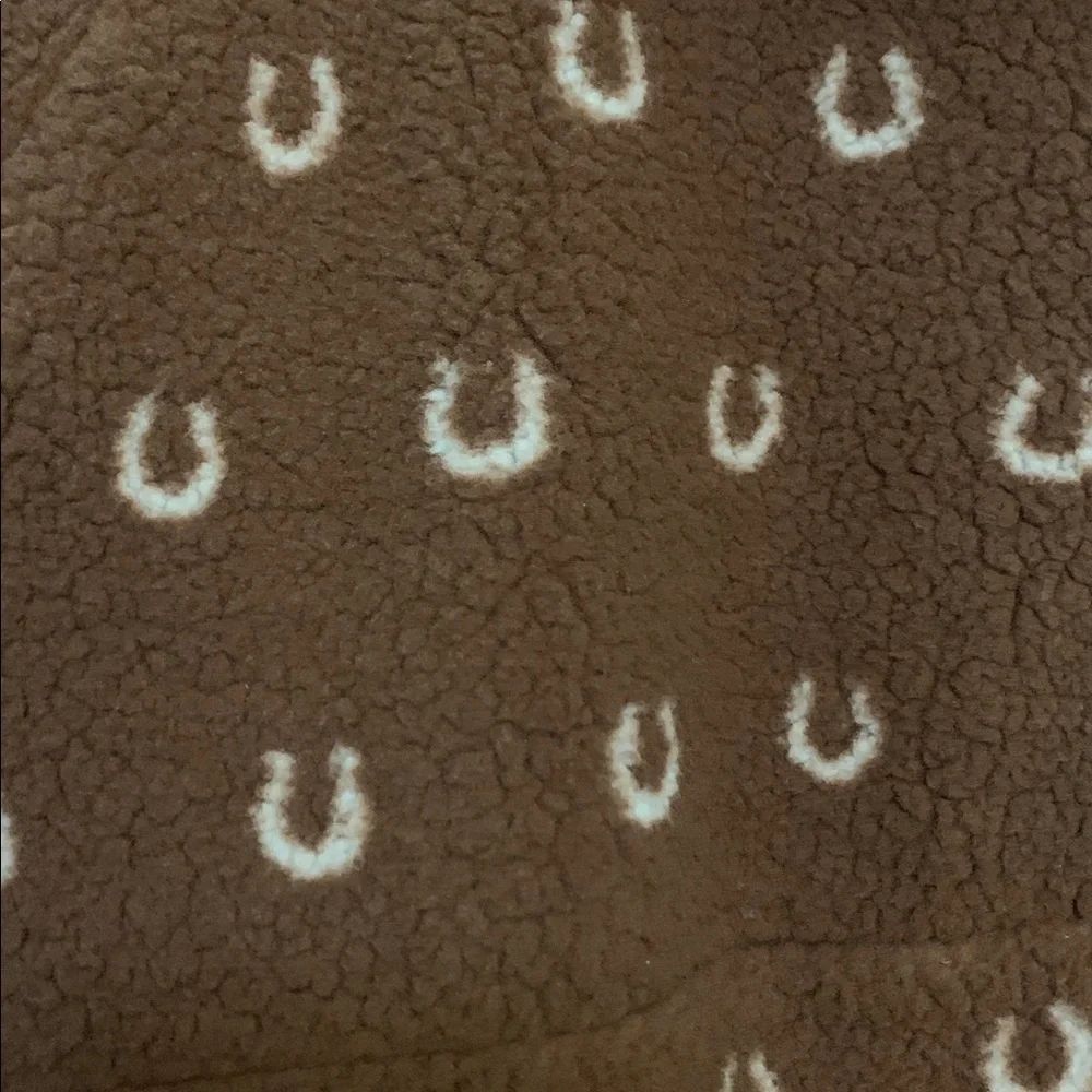 Wrangler Retro Brown Sherpa Pullover with Horseshoe print.  Size XL - Picture 2 of 5